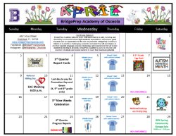 April Activities Calendar  